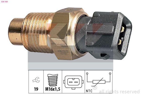 KW Kylvätsketemperatursensor 530 160 530 160 Tempgivare KW ALFA ROMEO ALFASUD