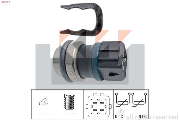 KW Temperatuursensor 530 172 Skoda YETI Koelvloeistof temperatuur sensor KW 530 172