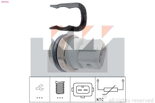 KW Sensor, kølevæsketemp. 530 254 Kølevæsketemperatur sensor KW S70 530 254 billig