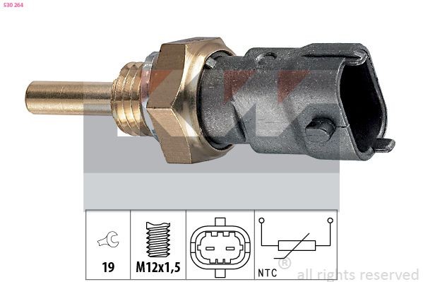 KW Sensor, kølevæsketemp. 530 264 530 264 Temperatursensor CHEVROLET MATIZ KW