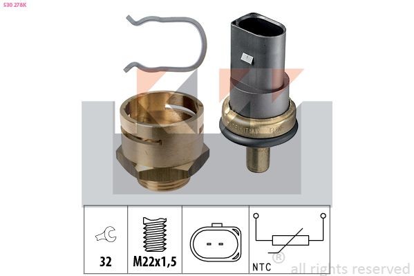 KW Sensor, motortemperatur 530 278K Temperatursensor KW Seat IBIZA 530 278K