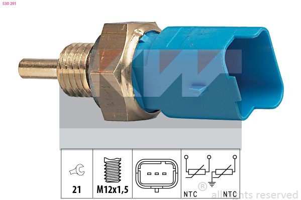 KW Sensor, temperatura do líquido de refrigeração 530 291 Sensor de temperatura do líquido de arrefecimento KW Suzuki SPLASH 530 291