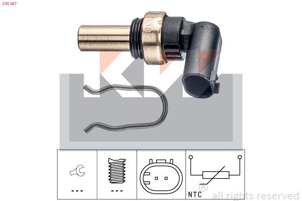 KW Temperatuursensor 530 387 530 387 Koelvloeistof temperatuur sensor KW OPEL COMMODORE