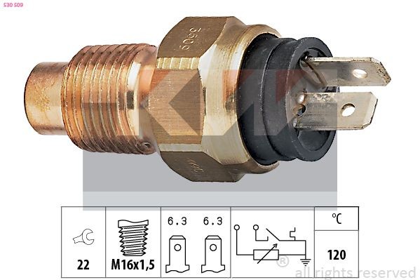 KW Sonde de température, liquide de refroidissement 530 509 Capteur de température d'eau KW UNO 530 509 pas cher