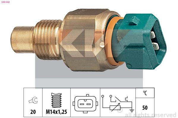 KW Sonde de température, liquide de refroidissement 530 542 Fiat CROMA Sonde de température liquide de refroidissement KW 530 542