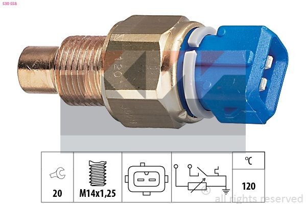 KW Sensor, motortemperatur 530 558 Kjølevæsketemperatursensor KW Dacia LODGY 530 558