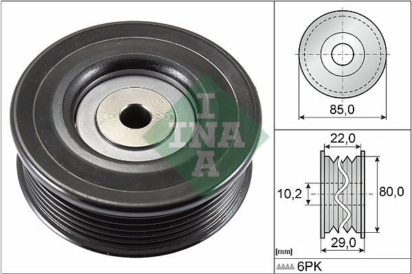 INA Τροχαλία παρέκκλισης, ιμάντας poly-V 532 0799 10 INA 532 0799 10 Τροχαλια αδρανειας Corolla X Sedan (E150) γνήσια τιμες