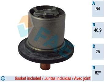 FAE Termóstato, líquido de refrigeração 5331082 Termóstato FAE Peugeot 108 5331082