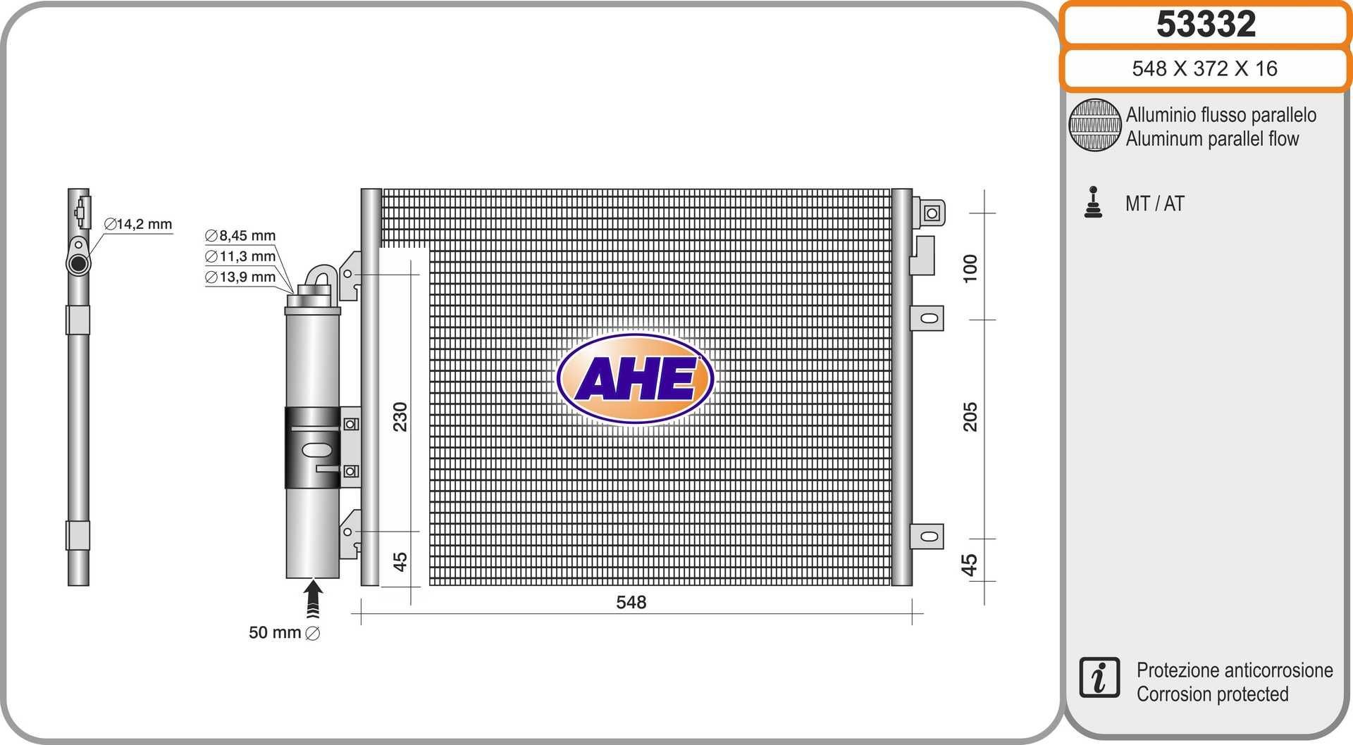 AHE Condensatore climatizzatore 53332 53332 Radiatore aria condizionata AHE NISSAN TERRANO costo