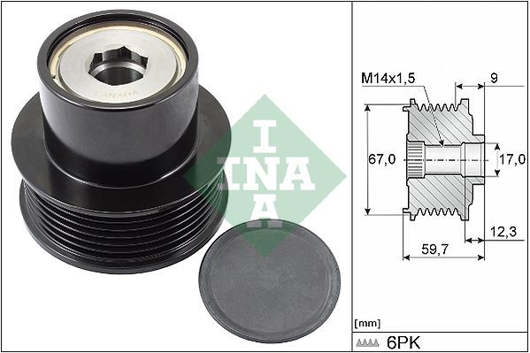 INA Voľnobeżka alternátora 535 0288 10 Voľnobeżka alternátora INA Toyota LAND CRUISER 535 0288 10