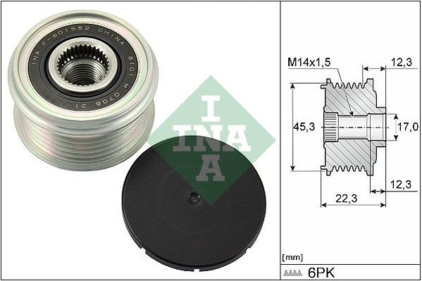 Poulie roue libre, alternateur INA 535 0291 10 INA 535 0291 10: Poulie roue libre alternateur Nissan X-TRAIL 2016