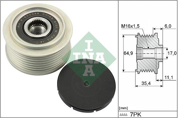 INA Ελεύθερη περιστροφή γεννήτριας 535 0294 10 535 0294 10 Τροχαλία δυναμό INA NISSAN 200 SX