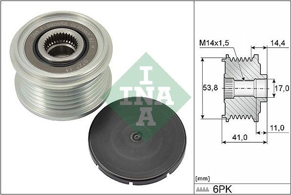 INA Generatortomgang 535 0304 10 INA 535 0304 10 Frihjul dynamo PEUGEOT RIFTER hva koster