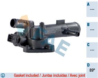 FAE Termostaat, Jahutusvedelik 5350589 5350589 Termostaat NISSAN QASHQAI FAE
