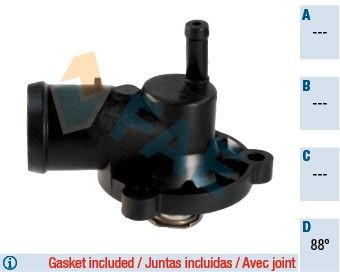 FAE Kühlwasserthermostat 5352088 Kühlmittelthermostat FAE Volkswagen 1500/1600 5352088