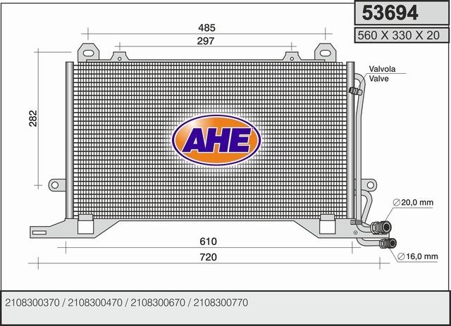 AHE Condensador, ar condicionado 53694 53694 Condensador de ar condicionado AHE MERCEDES-BENZ CLS