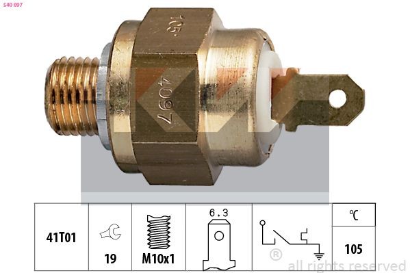 KW Temperatuurilüliti, jahutusvedeliku hoiatuslamp 540 097 Temperatuurilülitus radiaatoriventilaator KW EXPLORER 540 097 odav