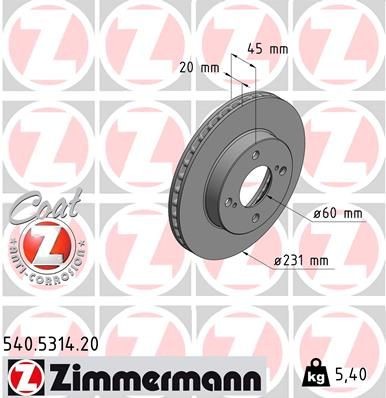 ZIMMERMANN Δισκόπλακα 540.5314.20 ZIMMERMANN 540.5314.20 Αγωνιστικές δισκόπλακες Suzuki Ignis 3 τιμες