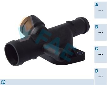 FAE Flange do líquido de refrigeração 54383 Refrigerante flange FAE SKODA 54383