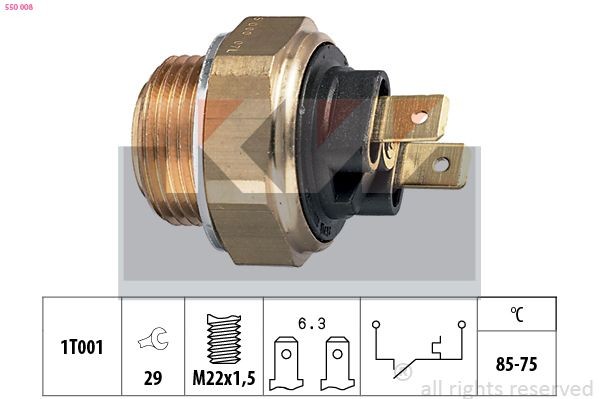 KW Temperaturkontakt, kølerventilator 550 008 Temperaturkontakt kølerventilator KW SCÉNIC 550 008 billig