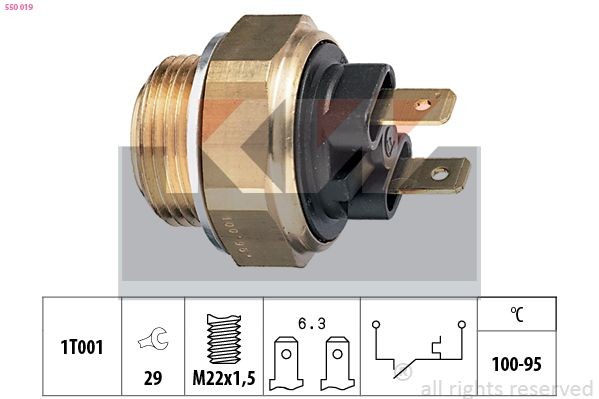 KW Termokontakt, kylarfläkt 550 019 550 019 KW temperaturkontakt insug Ford GRANADA