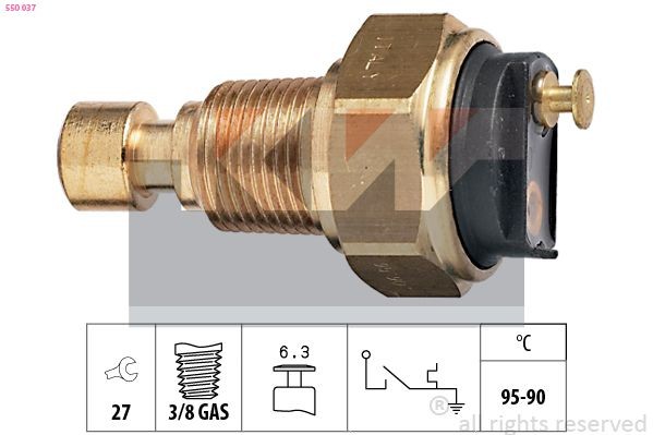 Interruptor de temperatura, ventilador do radiador KW 550 037 KW 550 037 Interruptor de temperatura ventilador do radiador DAIHATSU CHARADE 2023