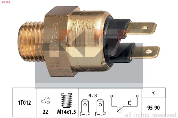 KW Termocontatto ventola radiatore 550 064 550 064 Termocontatto ventola radiatore HYUNDAI SANTA FE KW costo
