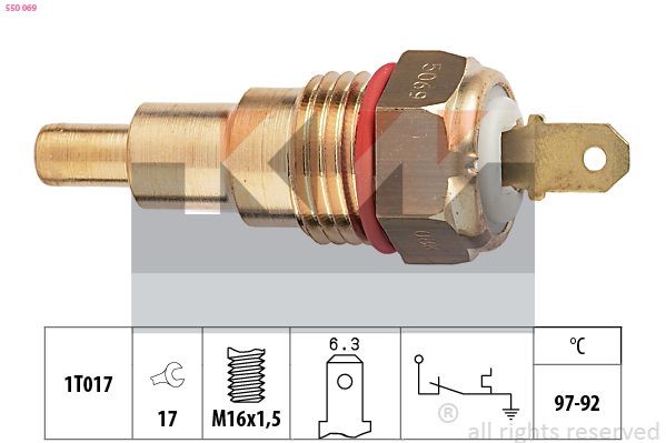 KW Temperaturbryter, kjølevifte 550 069 KW 550069 Temperaturbryter kjølevifte Mazda 3 Hatchback pris