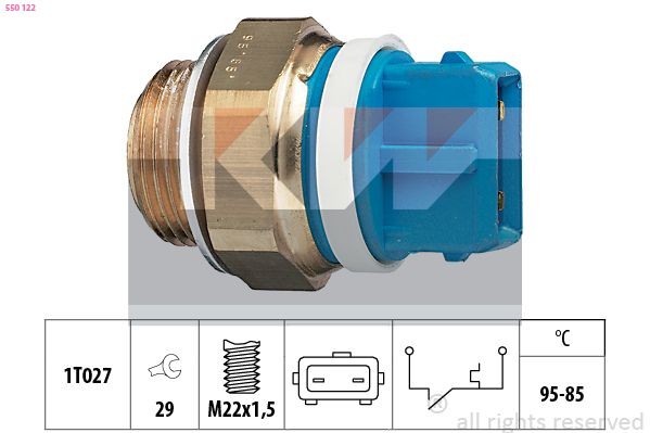 KW Temperaturkontakt, kølerventilator 550 122 550 122 Temperaturkontakt kølerventilator KW PEUGEOT 205