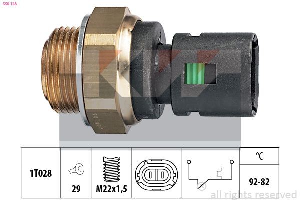 KW Termokontakt, kylarfläkt 550 128 550 128 KW givare kylfläkt RENAULT 5