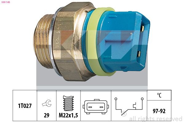 KW Temperatuurilülitus, radiaatorivent. 550 145 Temperatuurilülitus radiaatoriventilaator KW EXPLORER 550 145 odav