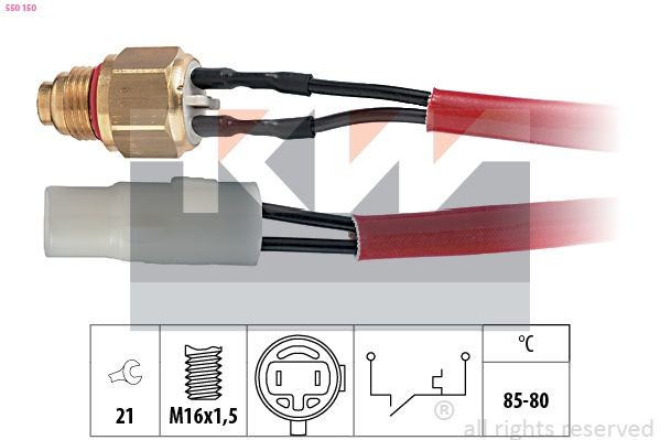 KW Temperaturkontakt, kølerventilator 550 150 550 150 Temperaturkontakt kølerventilator HYUNDAI ELANTRA KW