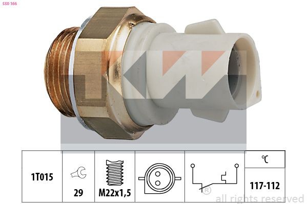 KW Temperatuurschakelaar, radiateurventilator 550 166 Thermoschakelaar radiateurventilator KW FIESTA 550 166 goedkoop