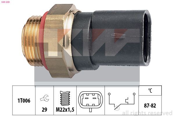 KW Temperaturbryter, kjølevifte 550 230 Temperaturbryter kjølevifte KW Fiat SEICENTO 550 230