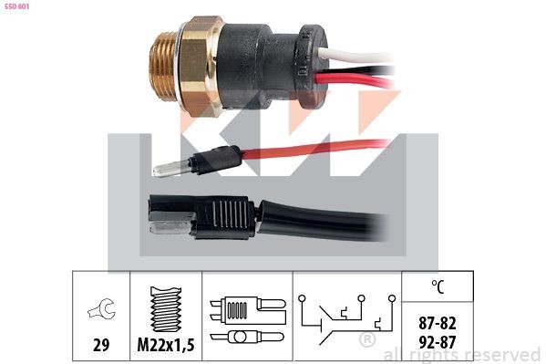 KW Teplotný spínač ventilátora chladenia 550 601 Teplotný spínač ventilátora chladenia KW PARTNER 550 601 lacné