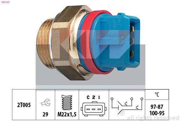 KW Temperatuurilülitus, radiaatorivent. 550 631 Temperatuurilülitus radiaatoriventilaator KW Kia STONIC 550 631