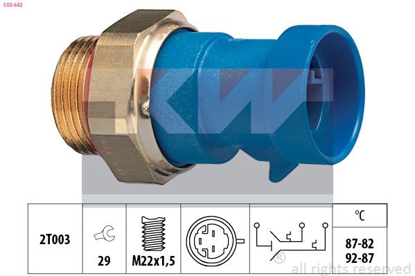 KW Temperatuurilülitus, radiaatorivent. 550 642 Temperatuurilülitus radiaatoriventilaator KW TALENTO 550 642 odav