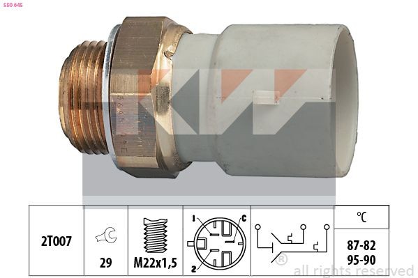 KW Interruptor de temperatura, ventilador do radiador 550 645 550 645 Interruptor de temperatura ventilador do radiador OPEL VIVARO KW