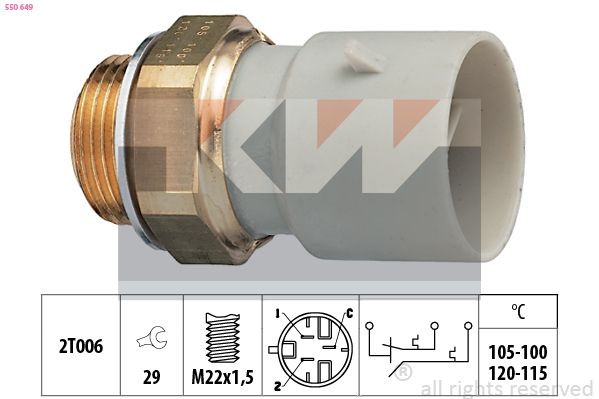KW Termocontatto ventola radiatore 550 649 550 649 KW Termocontatto ventola radiatore catalogo