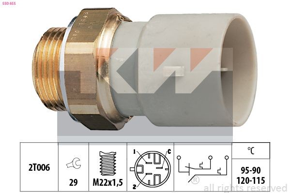 KW Temperatuurschakelaar, radiateurventilator 550 655 Opel ZAFIRA Temperatuurschakelaar radiateurventilator KW 550 655