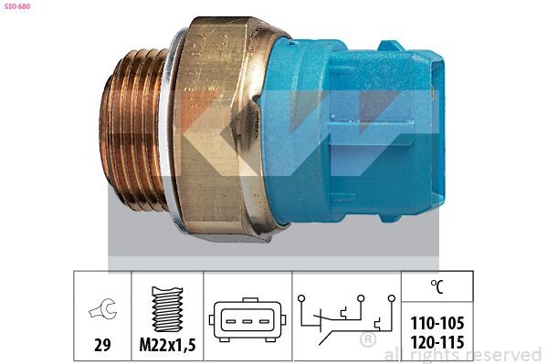 KW Termocontatto ventola radiatore 550 680 550 680 KW Termocontatto ventola radiatore catalogo