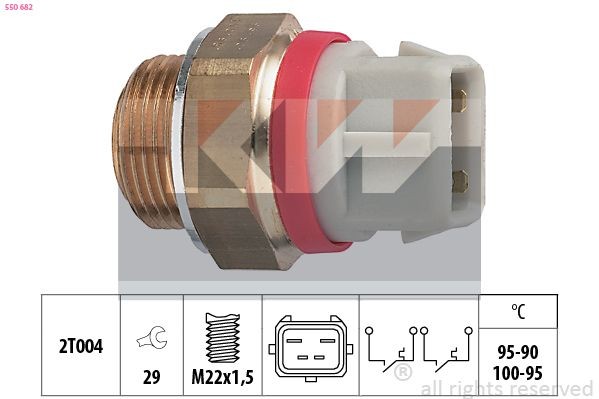 KW Temperatuurschakelaar, radiateurventilator 550 682 550 682 Thermoschakelaar radiateurventilator FORD FIESTA KW