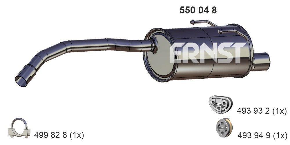 Silencieux arrière ERNST 550048 ERNST 550048: Pot silencieux Ford KA 2012