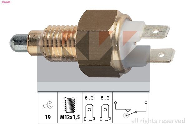 KW Contacteur, feu de recul 560 009 Contacteur de feu de recul KW 45 560 009 pas cher