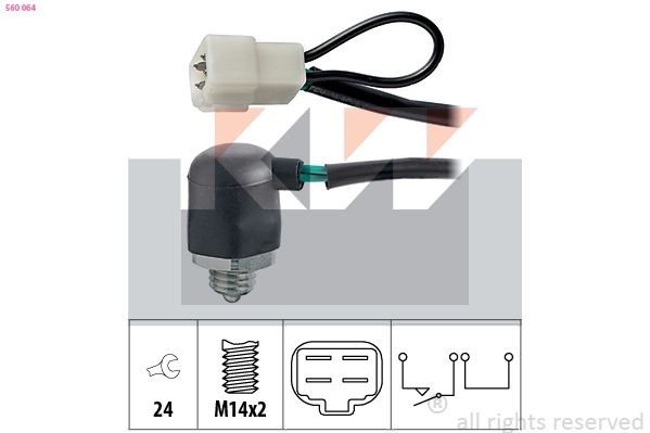 KW Contacteur, feu de recul 560 064 Mazda 2 Contacteur de marche arriere KW 560 064