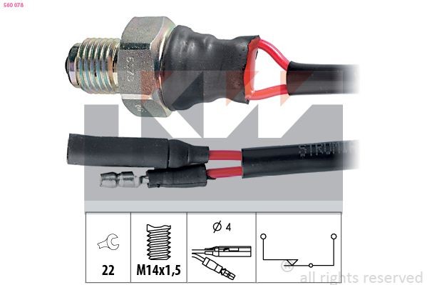 KW Kontakt, baklygte 560 078 560 078 Baklyskontakt KW OPEL OMEGA