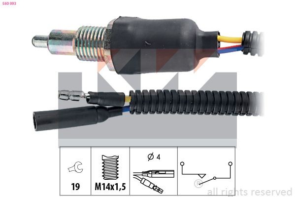 KW Contacteur, feu de recul 560 093 Interrupteur feu-marche arrière KW RANGE ROVER EVOQUE 560 093 pas cher