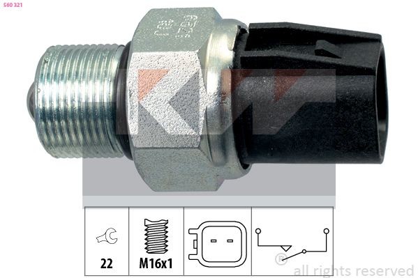 KW Kytkin, peruutusvalo 560 321 Kytkin, peruutusvalo KW ilman kiinnityskiristintä, Made in Italy - OE Equivalent