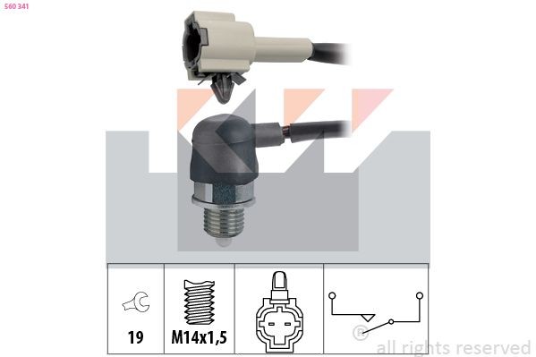 KW Achteruitrijschakelaar 560 341 560 341 Schakelaar achteruitrijlicht CITROËN C5 KW