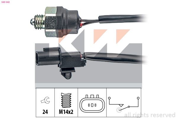 KW Contacteur, feu de recul 560 342 Jeep CHEROKEE Capteur de feu de recul KW 560 342